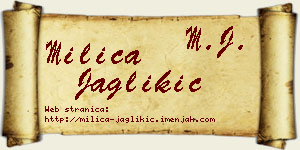 Milica Jaglikić vizit kartica